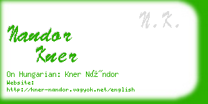 nandor kner business card